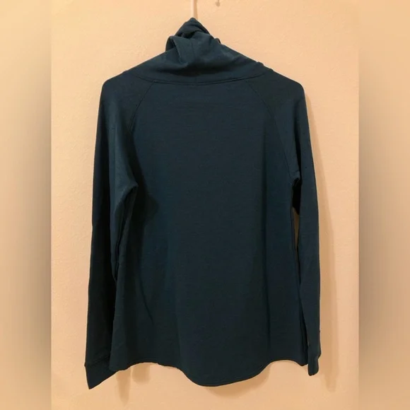 32 Heat Dark Teal Long Sleeve Funnel Neck Sweat Top - Picture 3 of 6